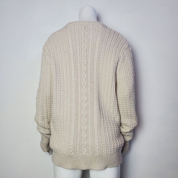 Men's J. Crew Cream Cableknit Fisherman Sweater - Picture 10 of 13